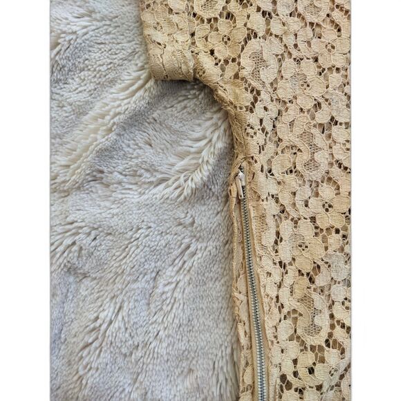 Vintage 50s Rosemont Lace Tea Dress, Cappuccino Lace w/Chrysanthemums, Sz 00/0 - Picture 6 of 15